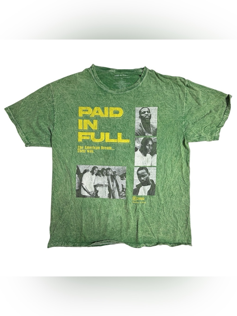 PAID IN FULL SIZE Large Shirt 2023 Movie DIPLOMATS ROC-A-FELLA JAY-Z Tee Green